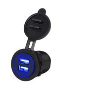 Toma de carga rápida USB 3.0 de 12 V a 5 V, 12-24 V, cargador for motocicleta, conector doble, adaptador de cargador, toma de corriente con luz LED(70A)