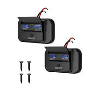 Toma de Cargador de Coche 4.8A, Sanicata Dual USB con Interruptor, 12V/24V Panel de Enchufes USB Carga Rápida Adaptador con LED para Automóviles RV, Barco, ATV, UTV, Moto, Carrito De Golf(2Pcs)