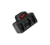Toma de conversión 1 a 3, con interruptor, ideal para adaptadores en proyectos eléctricos y conexión de dispositivos múltiples.