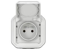 Toma de corriente - 2p+t - blanco - saliente - Legrand plexo 069781l