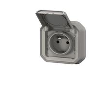 Toma de corriente - 2p+t - gris - empotrado - legrand plexo 069831l