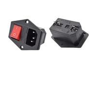 Toma De Corriente CA AC-01A-2 10A 250V Interruptor Basculante Eléctrico Enchufe Latón Con Conector Fusible for Salida Montaje Computadora