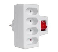 Toma de corriente cuádruple con interruptor Maclean Energy MCE217 4x2,5A enchufe universal