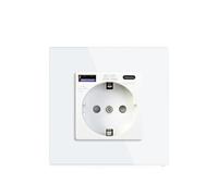 Toma de corriente de pared con interfaz tipo C, doble o triple, for montaje en pared(Triple Socket White)