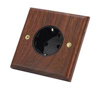 Toma de Corriente de Pared Estándar de la UE Toma de Corriente de Pared Eléctrica Interruptor de Luz 16A 250V Toma de Corriente Toma de Pared de Nogal Negro Retro Receptáculo