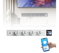 Toma De Corriente De Riel De 50/80 Cm,8000 W,32 A,Para Montaje En Pared, Con Pantalla LED Y Control Por Aplicación, Temporizador Y Cuenta Atrás, Gestión Eficiente De Energía Para Cocina White-80cm