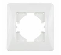 Toma de corriente empotrable blanca, marco de 1 elemento, ideal para instalaciones eléctricas en interiores.