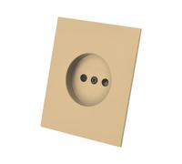 Toma de corriente empotrada en PC para pared sin conexión a tierra - Diseño plano de 5mm Dorado Mate - 250V 10A AC para hogar y oficina - Módulo sin marco - WESA