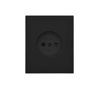 Toma de corriente empotrada en PC para pared sin conexión a tierra - Diseño plano de 5mm Negro Mate - 250V 10A AC para hogar y oficina - Módulo sin marco - WESA