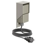 Toma de corriente empotrada PIWI para exteriores con cable de 2 m, IP44, doble,