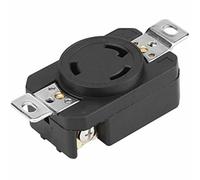 Toma de corriente industrial NEMA L6-30R de 30 A, 250 V, toma de corriente hembra de 3 cables para generador, cuerpo de nailon resistente con contactos de latón, certificado cULus