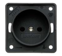Toma de corriente Paises Bajos, conexión por tornillo con elevador y proteción infantil, serie berker integro de hager, antracita