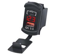 Toma de corriente para automóvil, placa de plomo para cargadores de celdas, panel de voltaje digital, enlace tipo C, suministro de corriente de batería, amplificador de voltaje rápido para carretera