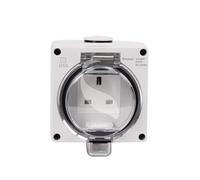 Toma de corriente plástico resistente al agua y a prueba fugas, 13A250V, IP66, estilo británico, for exteriores, 3 orificios, estándar europeo, SPL66-S