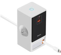 Toma de corriente PowerCombo con 2 salidas de CA + 1 USB-C + 1 USB-A de 65 W (blanco) - BASEUS