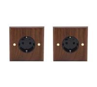 Toma de Corriente Retro de Nogal Negro de 2 Piezas, Toma de Corriente de Pared Eléctrica Estéticamente Agradable de Alta Durabilidad Estándar de 16 A, Adecuada para Teléfonos,