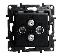 Toma de corriente TV-R-SAT-SAT, color negro, 1,5 dB Niloe Step empotrable