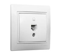 Toma de datos RJ45 Cat6 blanca, serie Europa, ideal para redes de alta velocidad y conexiones fiables en instalaciones eléctricas.