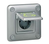 Toma de empotrarrecarga vehiculo electrico Legrand 0778562P+TT Green UP 3.2 kVA