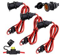 Toma De Encendedor,3 Piezas Zócalo del Encendedor de Cigarrillos,Enchufe Mechero Impermeable 12V / 24V DC,Waterproof Marine Grade,Toma de Mechero para Motocicleta ATV RV,con Cable de Conexión de 0,6m
