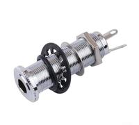 Toma de entrada de salida de 1/4 pulgadas para guitarras eléctricas y bajos con 6 conectores de 35 mm (cromo)