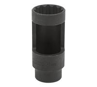 Toma de inyector de 12 puntos, 27 mm, unidad de 1/2 pulgada, acero al cromo | El casquillo de doce puntos de 27 mm con accionamiento de 1/2 pulgada agarra los inyectores firmemente para colocarlos y
