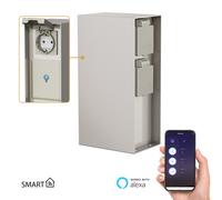 Toma de jardín pilar POMI para exterior IP44 Smart Home WLAN Alexa 3 vías