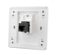 Toma de pared de red CAT6 Gigabit hembra-hembra doble paso, placa RJ45 de 86x86mm 1 puerto, Compatible con módulos especificados AMP