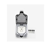 Toma de pared estanca con tapa, con 2 puertos USB Grey