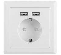 Roseta pared lanberg 230v schuko 16a 2x usb 2.1 a blanco