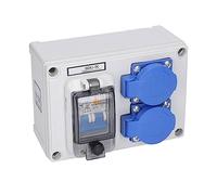 Toma de Pared, Toma de Corriente, Receptáculo de Caja de Toma de Corriente Alemana Doble 200-250 V con RCD de 230 V 40 A 1P+N, Caja de Toma de Corriente A Prueba de Agua