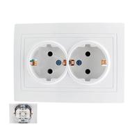 Toma de pared, toma eléctrica de pared - Toma de uso comercial, Toma eléctrica 16 A 250 V, pared, normas europeas, toma multitoma para centro comercial