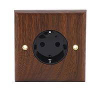 Toma de Pared, Tomacorriente de Pared Eléctrico Estándar de la UE 16A 250V, Toma de Corriente de Pared de Madera de Nogal, Tablero de Enchufe de Interruptor de Luz de Toma de