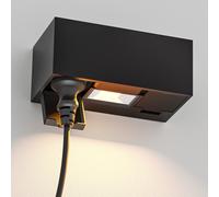 Toma de pared WAST para exterior IP44 2 conectores negro incl. downlight LED 430 [EEK: E]