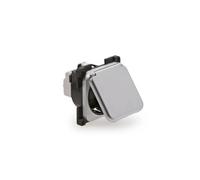 Toma de Reducción Schuko Con Tapa Plegable, Plateado/Negro