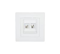 Toma de teléfono Dual 2xRJ11 blanco con Asfora EPH4200121