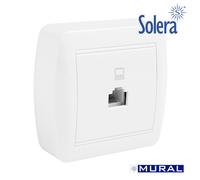 Toma de telefono rj45 cat 5e 74x72x28mm.s. mural solera
