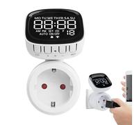 Toma De Temporizador, Enchufe Con Pantalla Giratoria | Temporizador Digital | Para Acuario, Jardín, Lámpara, Interior, Casa, Piscina, Exterior, Cocina,