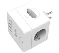 Toma Doble con 2x Euro 3x USB-A y 1x USB-C PD 20W - WELL