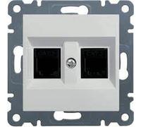 Toma doble, RJ11, LUMINA, blanco polar