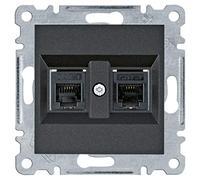 Toma doble, RJ11, lumina, negro