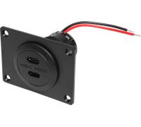 Toma doble usb-c procar power con power delivery y quick charge incl. placa de montaje