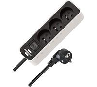 Toma ecolor de 3 vías, Caja de distribución con Interruptor y Cable de 5,00 m