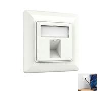 Toma Empotrada RJ45, Toma de Red, Caja de Conexión de 1 Puerto para Módulo Keystone, Caja Vacía Empotrable 80 x 80 mm con Salida Inclinada 45° Tapa Antipolvo y Soporte Metálico, para Red Audio Vídeo