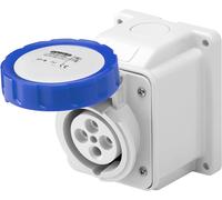 Toma Fija Empotrada 10 Grados IP44 2P+T 16A 200-250V Azul Cableado A Tornillo