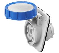 Toma Fija Empotrada 10 Grados IP67 2P+T 16A 200-250V Azul Cableado A Tornillo