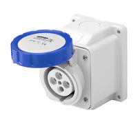 Toma Fija Empotrada 10 Grados IP67 2P+T 16A 200-250V Azul Cableado A Tornillo