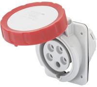 Toma Fija Empotrada 10 Grados IP67 3P+N+T 16A 380-415V Rojo Cableado A Tornillo
