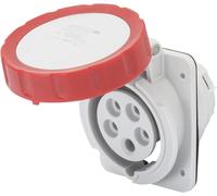 Toma Fija Empotrada 10 Grados IP67 3P+N+T 16A 380-415V Rojo Cableado A Tornillo