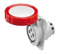 Toma Fija Empotrada 10 Grados IP67 3P+T 32A 380-415V Rojo Cableado A Tornillo